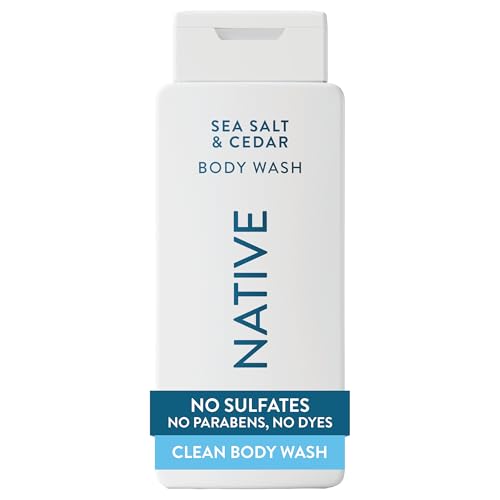 Native Body Wash Contains Naturally Derived Ingredients | For Women & Men, Sulfate, Paraben, & Dye Free Leaving Skin Soft and Hydrated | Sea Salt & Cedar 18 oz