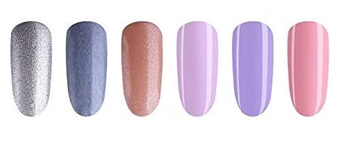 Soak Off UV LED Gel Nail Polish YUNGSIO Glitter Nail Polish Set,6PCS