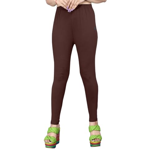 Image of Women's Solid Mid Rise Slim Fit Ankle Length Leggings - Comfortable and Stylish Yoga Pants for Workout, Running and Everyday Wear