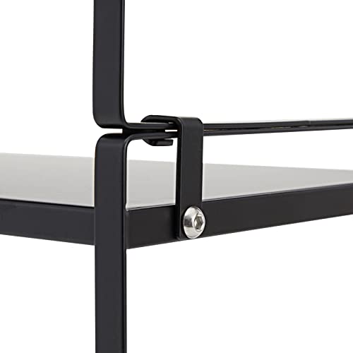 Juvale 2-Pack Stackable Black Kitchen Shelf Organizers for Plates (13 x 8 x 9 in)
