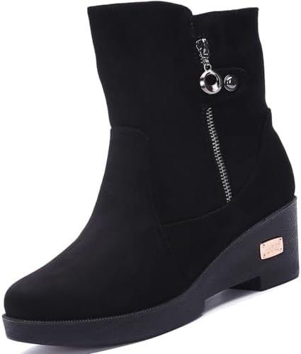 Dames Laarzen Snowboots for Winter Schoenen Dames Lage Hakken Enkel Warm Houden Korte Laarzen Dames (Color : Brown, Size : 39