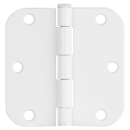 Design House Door Hinge, 3.5 in x 3.5 in, 5/8 in Radius, Interior, Rounded Steel, Removable Pin, Pre-Lubricated, Easy to Install, White Finish, 9 Pack, 189829 by Design House - Used condition - Image 9