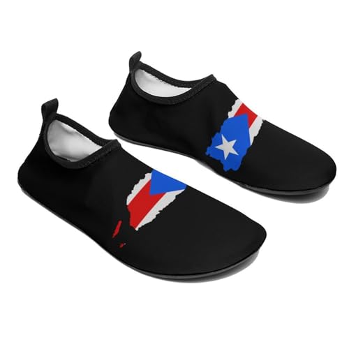 Map of Puerto Rico Flag Water Shoes for Women Men Soft Sport Outdoor Non-Slip Rubber Quick-Dry Shoes