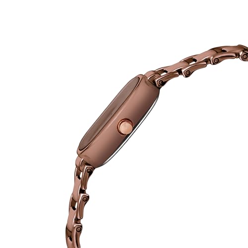 Image of Shocknshop Elegant Rectangular Ladies Rose Gold Analog Metal Strap Solid Link Strap Watch for Woman -WCH176