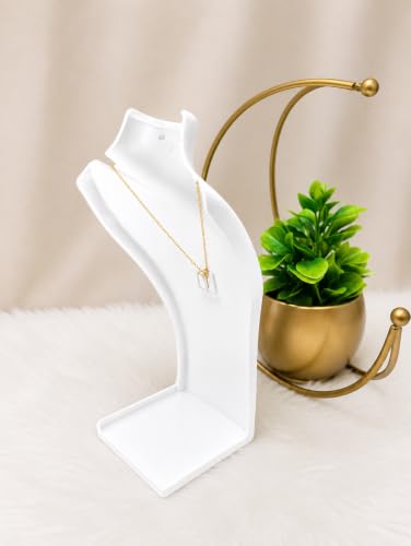Image of morel JEWELS (8 INCH) PLASTIC NECKLACE JEWELRY STAND IMITATION JEWELRY NECKLACE DISPLAY STAND WHITE FOR NECK CHAIN MOTI MALA DISPLAY STAND.(PACK OF 2)