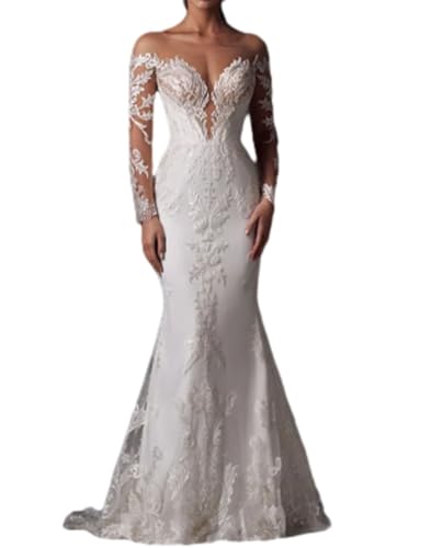 Mermaid/Trumpet Sexy Formal Wedding Dress Long Sleeve Court Train Off Shoulder Romantic Bridal Gown Appliques 2025