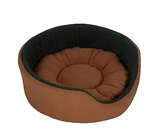 Pawsome Luxurious Soft Dog/Cat Polyester Bed (Brown, Small)