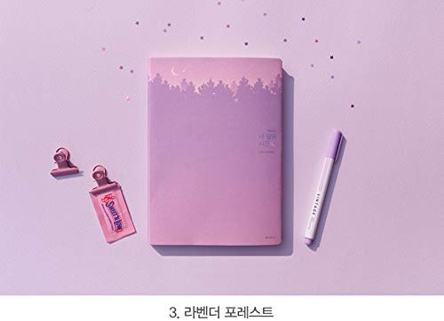Amazon 4ヶ月 勉強 スタディプランナー きれいな 感性 ノート お中元 ギフト かわいい 180度 材質 良し 韓国文具類 学生 友達 韓国語 英語 おしゃれ Pvc カバー ラベンダー フォレスト 라벤더 포레스트 文房具 オフィス用品 文房具 オフィス用品