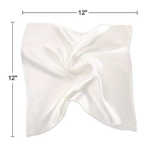 Daisysilk 19-SQUARE-WHITE Silk Pocket Squares For Men Silk White Hankerchief Mulberry Lvory Silk Pocket Square thumb #1