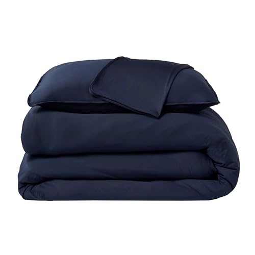 SHEEX Cooling Duvet Cover Set, Full/Queen, Navy