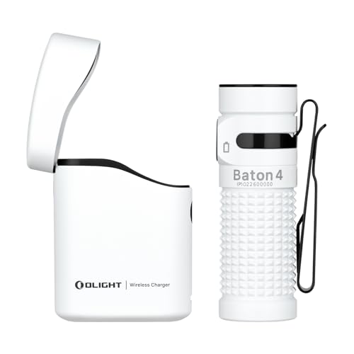 OLIGHT Baton 4 kit Mini LED Taschenlampe Wiederaufladbare mit dimmbarem Ladecase, Handlampe bis zu 190 Tage Laufzeit, 1300Lm 170m Leuchtweite superhell klein Flashlight für Alltag, IPX8 Weiß OLIGHT Baton 4 kit Mini LED Taschenlampe Wiederaufladbare mit dimmbarem Ladecase, Handlampe bis zu 190 Tage Laufzeit, 1300Lm 170m Leuchtweite superhell klein Flashlight für Alltag, IPX8 Weiß