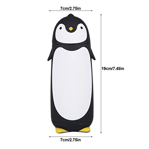 Penguin Flask, 300ML Cute Cartoon Penguin Glass Water Bottle Outdoor Double Layer Traveling Mug Drinking Container for Children Kids - Image 3