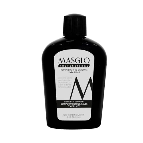 Masglo Removedor de Sistemas para Uñas 60mL - Removedor para Esmalte Semipermanente, Geles y Acrílicos