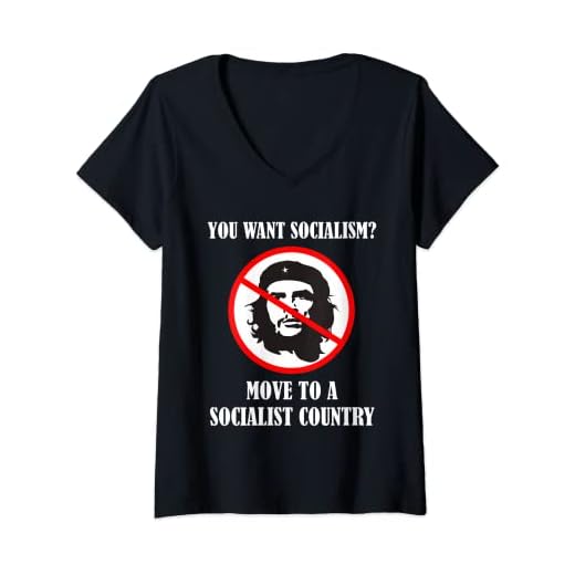 Mujer Anti Che Guevara Regalo - Anti Izquierda - Anti Socialismo Camiseta Cuello V