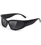 DQbhzh Wrap Around Sunglasses Y2K Men Women 2000s Accessories Oval Sport Rider Shades UV400 Fashi...