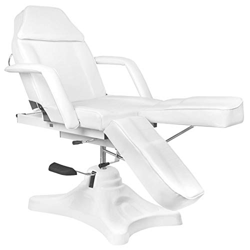 Activeshop Basic 234c Pedi Kosmetikliege Massageliege Massagestuhl Kosmetikstuhl Therapieliegen Behandlungsliege Weiss bis 180 kg belastbar Premium-PU-Leder 180 x 63 x (64-80) cm (L x W x H)