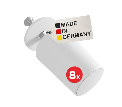 BAUHELD Rolladen-Stopper Geschlossen 27mm [8 Stück] - Made in Germany - Anschlagpuffer aus Kunststoff - Anschlagstopper für Rollladen mit Schrauben - Passend auf Rolladenpanzer Lamellen - Weiß