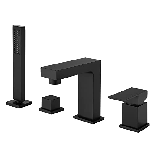 Attachement de douche noir deck mount premium pour robinetterie 4 trous