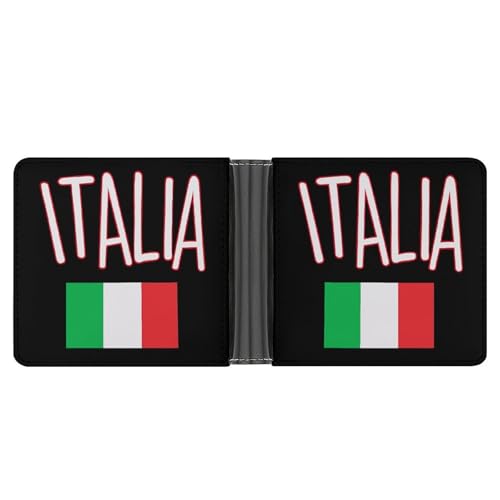 Italy Italian Flag Funny Billfold Wallet Credit Card Holder Slim Passcase Pouch Purse for Men Women