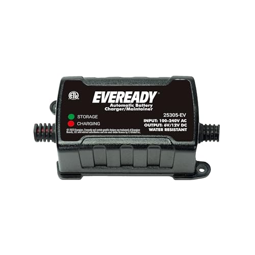 750mA Automatic Float Battery Charger for All 6v/12v Lead Acid Batteries - Car Battery Charger Includes Batteries - IP64 Water Resistant Battery Maintainer with Overcharge & Short-Circuit Protection