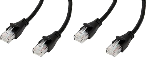 Image of Amazon Basics RJ45 Cat-6 Ethernet Patch Internet Cable, 1Gbps Transfer Speed, Gold-Plated Connectors, 5 Foot, Black, 20-Pack