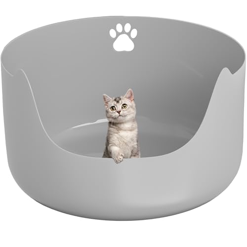 Arenero para gato grande con lados altos y entrada baja 21.6x21.6x13.1 in miniatura 1