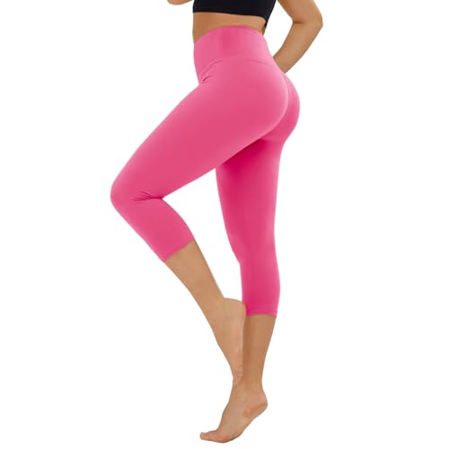 High Waisted Leggings for Women - No See Through Tummy Control Cycling Workout Yoga Pants with Pockets Reg & Plus