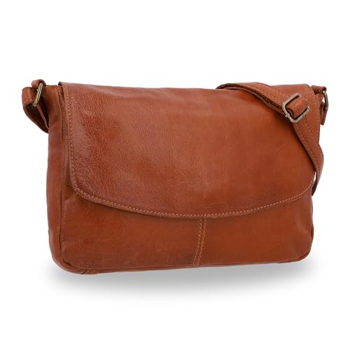 Gusti Leder Sac À Bandoulière Pour Femme Maisie – Petit Sac À Main En Cuir Véritable Pour Femme – Sac À Bandoulière Vintage En Cuir Avec Fermeture Éclair Et...