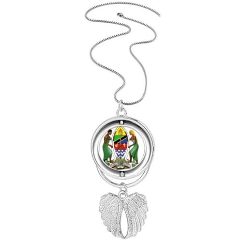 Pendentif Tanzanie ailes d'ange tournant, collier idéal pour vos voyages