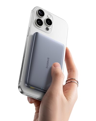 Baseus Picogo Magsafe Portable Charger, 0.5" Ultra Slim Qi2 Certi...