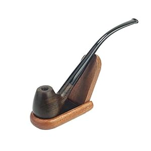 Rookpijp Ebony-sigarettenpijp met kleine lange handvat massieve pijp rookleiding 3mm metalen filter tabakspijp