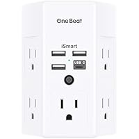Wall Outlet Extender Surge Protector with 5-Outlets 4-USB Ports only .99: eDeal Info