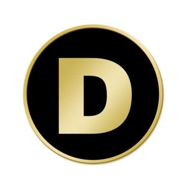 Crown Awards Letter D Pins - Alphabet Initial Letter D Lapel Pin 1 Pack Prime