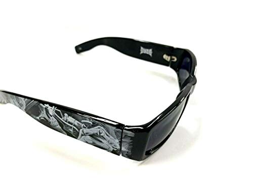Authentic Shades Black Guns Skull Inked Sunglasses California Lowrider Locs Style4