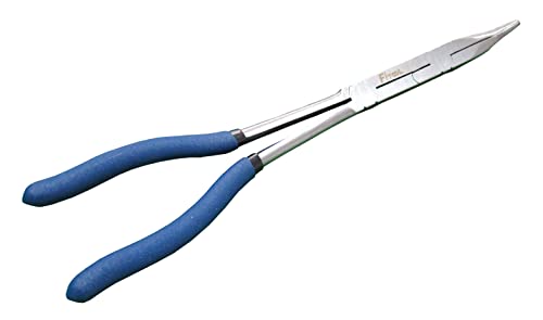 Pince à double pivot, outil de précision de qualité industrielle 50Cr-V, pince à action composée extra longue portée (nez courbé à 45 degrés) Cover