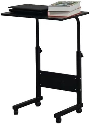 Adjustable Height Rolling Computer Desk, 23.6 x 15.7 in, Black