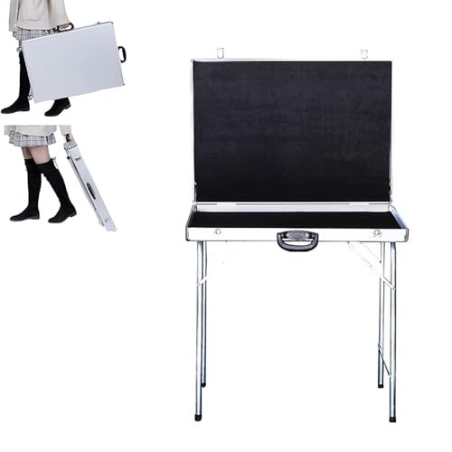 Estuche de almacenamiento portátil para collares y aretes, organizador de aluminio impermeable con ruedas, ideal para viajes, regalos y eventos al aire libre (tamaño compacto)