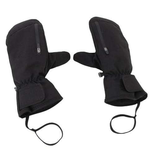 Fesjoy de esquí con Pantalla Táctil, de Nieve Cálidos, Invierno para Viajes en la Nieve, Snowboard a Prueba Viento para Hombres y Mujeres, Felpa Negra, 2 Pares (M)
