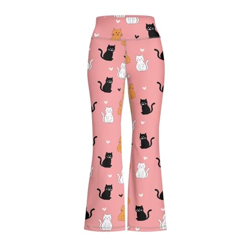 Cute Cat Leggings for Girls High Waist Soft Stretch GirlsYoga Pants Teen Dance Running2