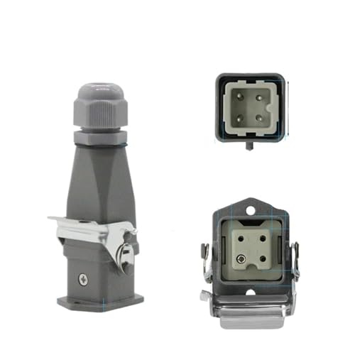 Conector industrial HDC-HA de 4 pines rectangular e impermeable de 250V 2