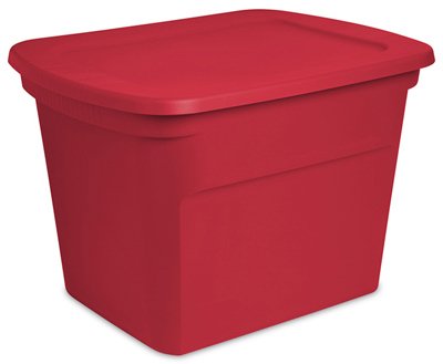 17316608 18 Gallon Holiday Storage Tote Red