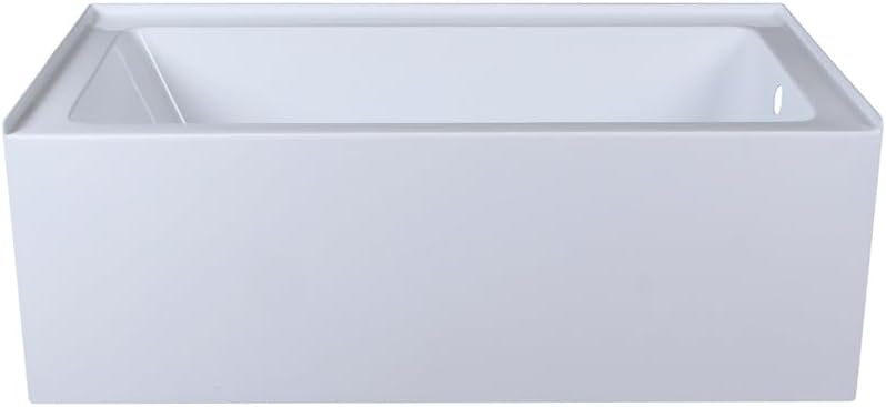 Elegant Kitchen and Bath Niklaus 32" x 60" Right Drain Resin Bathtub in White