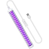 Barra de Luz UV Led, Eleganted 10W Luz Negra USB Lámpara UV, Luz Ultravioleta Para Halloween, Blacklight Fiestas, Etapa, Arte UV, Curado UV, Navidad, Póster Fluorescente, Resplandor De Neón