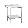 Profeeshaw Stainless Steel Prep Table NSF Commercial Work Table with Backsplash and Undershelf for Kitchen Restaurant 30×24 Inch