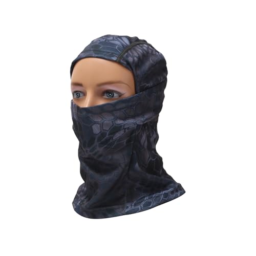 REPAIROCK Máscara Facial Completa De Poliéster con Estampado De Pitón Cubrebocas Transpirable, Absorbe El Sudor Azul Marino 1 Pc