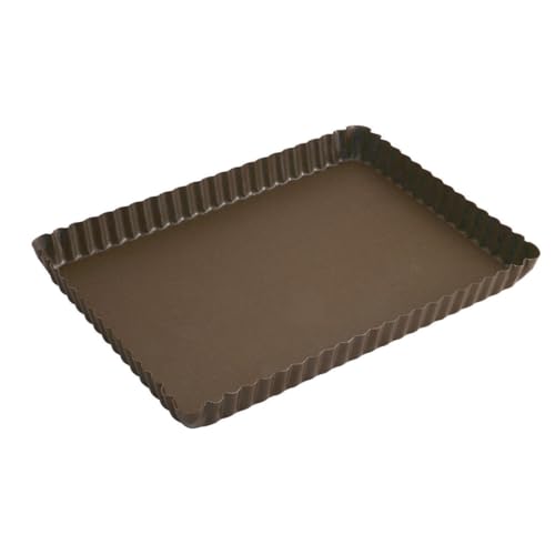 Gobel 225710 Moule à Tarte Rectangulaire 29 * 20,5 cm Bord Cannelé Fond Fixe Anti-Adhérent