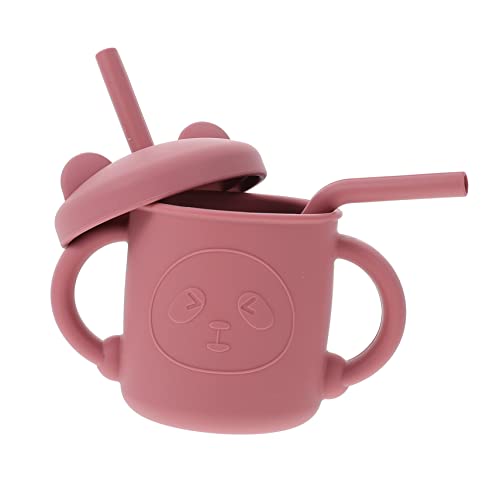 SAFIGLE 1個 シリコン カップ キッズ カップ 幼児 スポーツ ボトル 幼児 ボトル 猫 水 遊び マット ストロー付き 牛 ゲート 済み 水 キッズ ミル