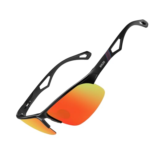 Image of BIRCEN Polarized Anti-Glare Sunglasses for Men: Lightweight Metal Wrap around Sun Glasses UV Protection for Driving Fishing