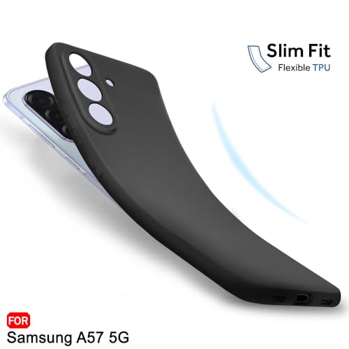 Image of TheGiftKart Back Cover for Samsung Galaxy A57 5G Case | Sleek Slim Fit Protective Design | Ultra Matte Finish | Camera Protection Bump | Soft Silicon Galaxy A57 Back Cover (Silicone, Black)
