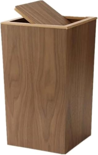WNRJ天然木材製蓋付き立方体ゴミ箱 大容量40L収納機能付き 防臭静音設計 ファッショナブル北欧風 寝室・リビング・浴室・オフィス・ホテル・玄関多用途使用 耐久性豊か 組立簡単 家庭用・商業用両対応 天然木目調デザイン